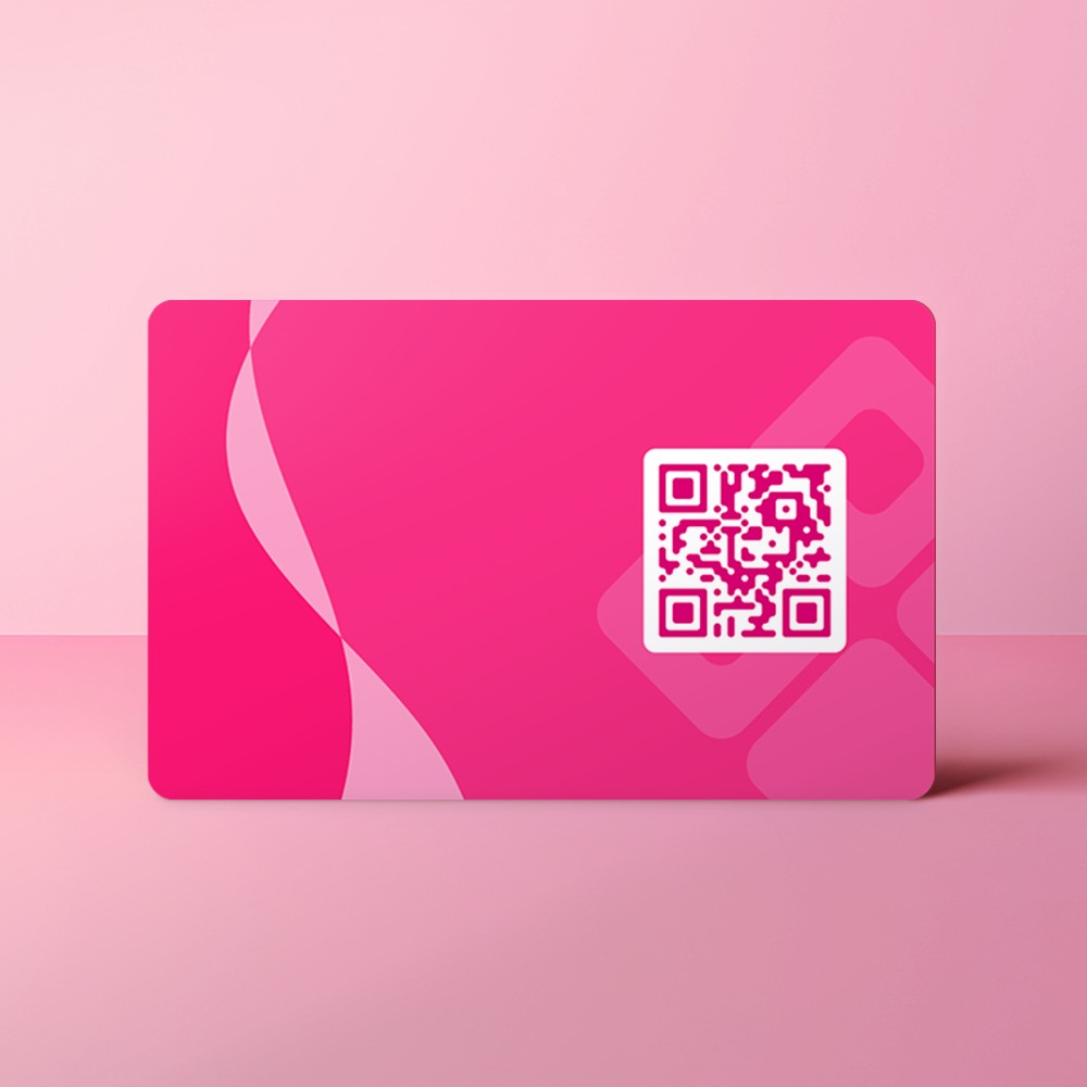 Tap, Deel en Verbind met Qraphy 16 Swirl magenta achter