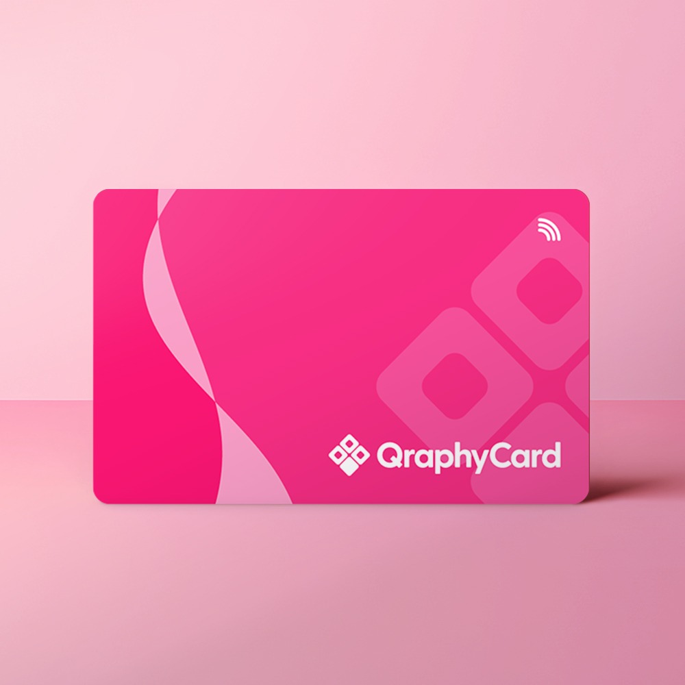 Tap, Deel en Verbind met Qraphy 15 Swirl magenta voor