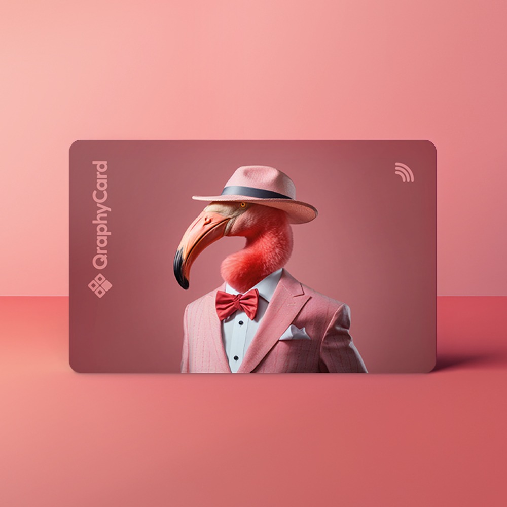 Tap, Deel en Verbind met Qraphy 11 Animals Flamingo voor