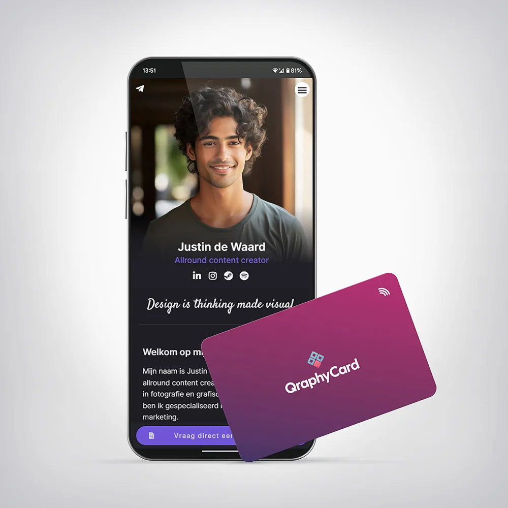 NFC Visitekaart<br>Magenta Gradient - Afbeelding 3