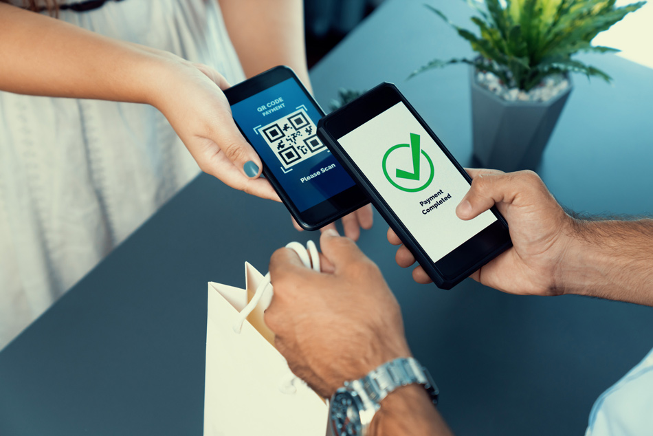 QR-Code wordt gescand voor een betaling