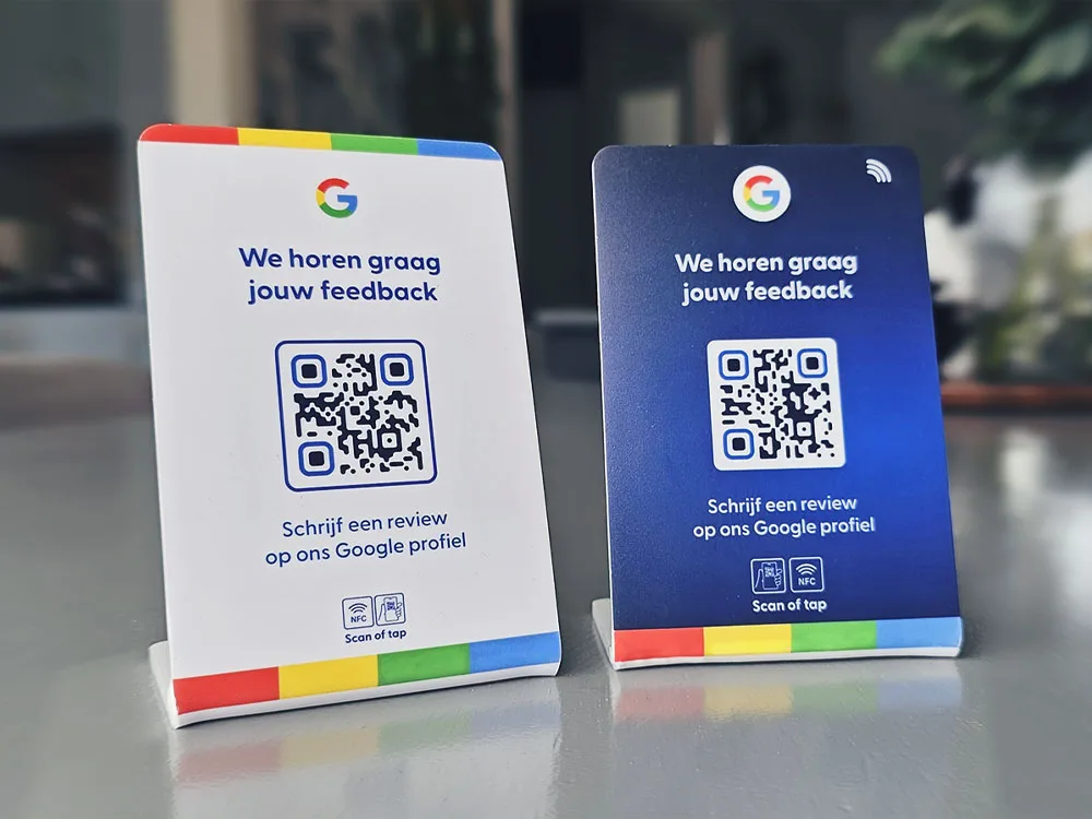 Tap, Deel en Verbind met Qraphy 31 Google Review Toonbankdisplays